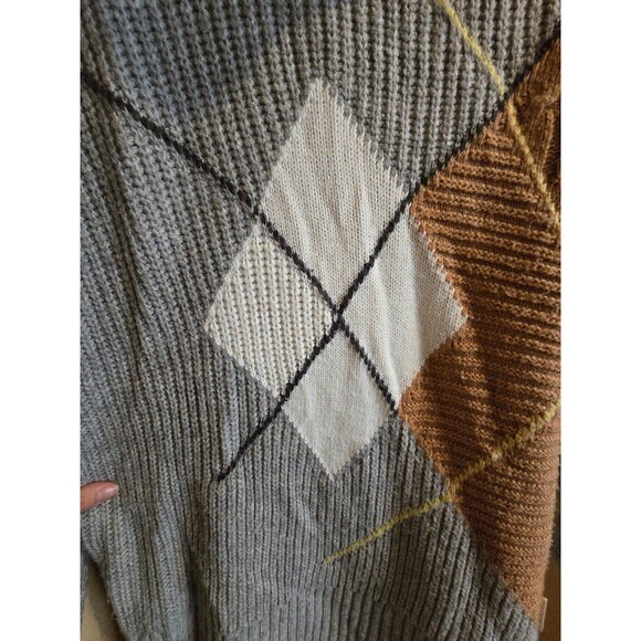 River Island gray patterned chunky turtle neck sweater size small - Picture 4 of 10